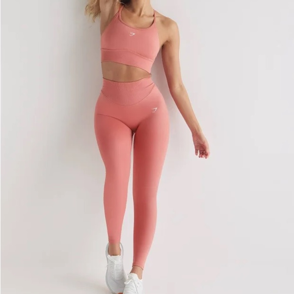 Gymshark Sweat Seamless Leggings, Women’s Size L, Terracotta Pink